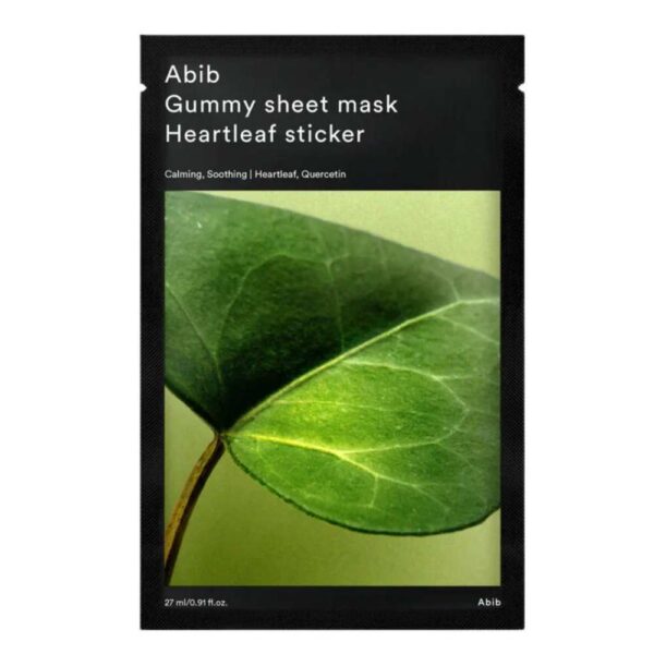 Masca de față Gummy Sheet cu Heartleaf, ABIB, Heartleaf Sticker, 27ml - Imagine 1