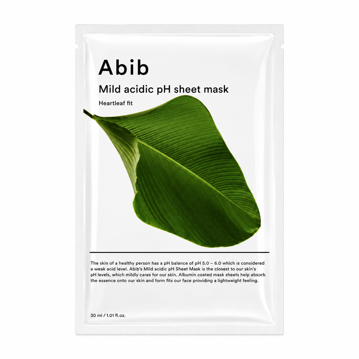 Abib - Mild Acidic pH Sheet Mask Heartleaf Fit, 1 sheet