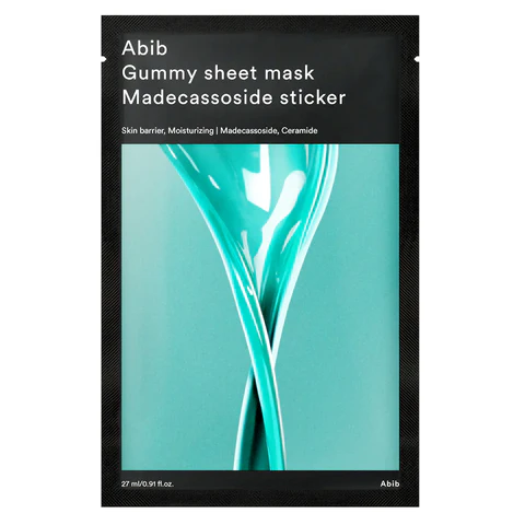 Mască de față, Abib, Gummy Sheet Mask, Madecassoside Sticker, 27ml