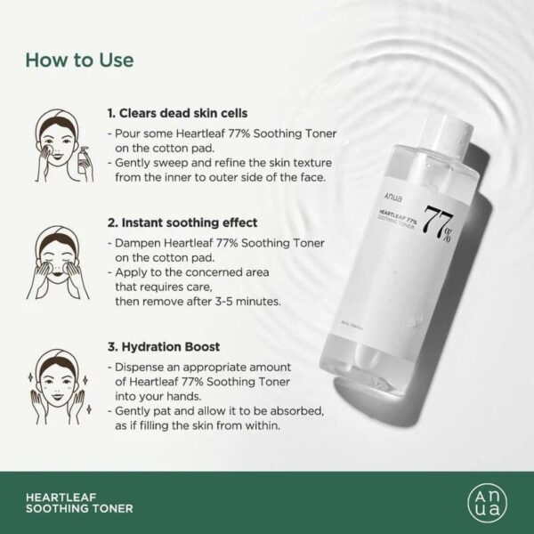 Anua Heartleaf 77 Soothing Toner, 500ml - Imagine 2