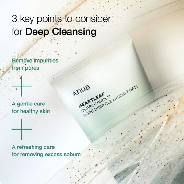 Anua Cleanser - Spumă de curățare profundă - Heartleaf Quercetinol - 150ml - Imagine 4