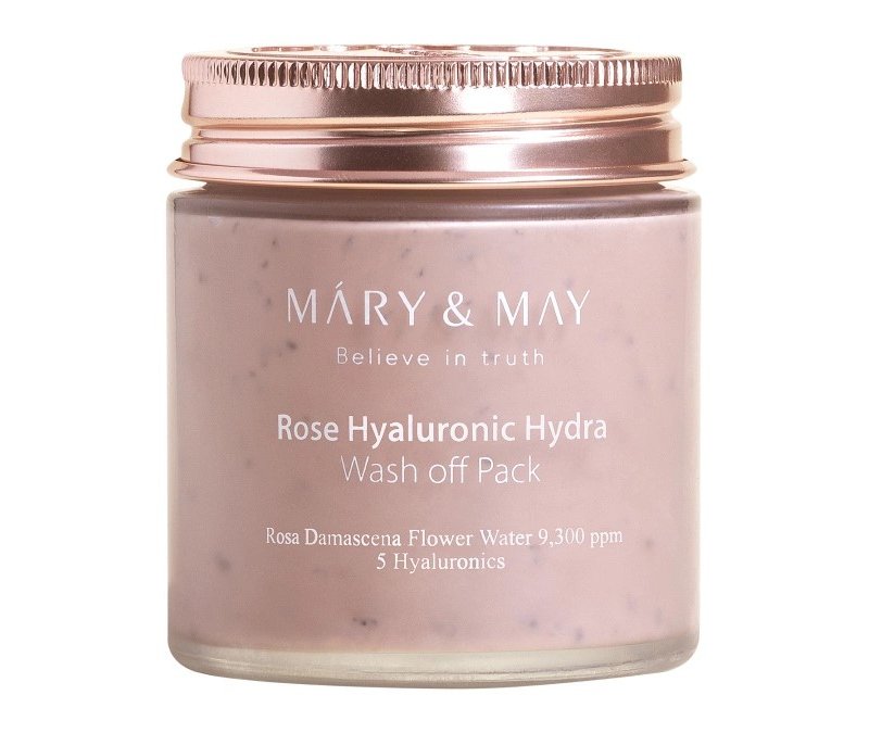 Mască de față hidratantă cu trandafir și acid hialuronic, Mary & May, 125g