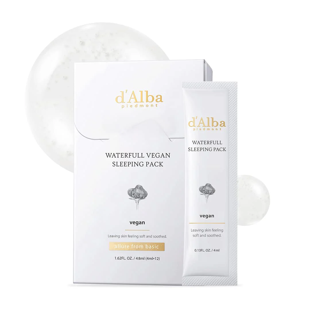 Masca de noapte hidratantă vegană, d\'Alba, 4ml * 12 buc