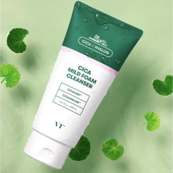 VT Cosmetics - Spumă de curățare delicată cu Cica, Cica Mild Foam Cleanser, 300ml - Imagine 4