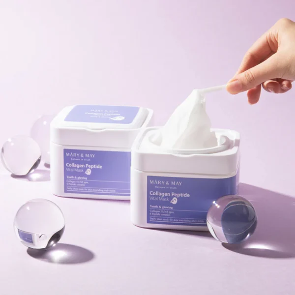 Mască cu colagen și peptide, Mary & May, 30 buc - Imagine 3