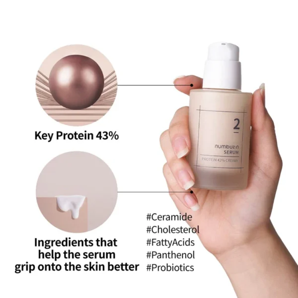 Numbuzin – No.2 Protein 43% Creamy Serum – 50ml - Imagine 4