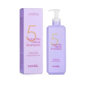 Șampon mov pentru par blond, Masil, 5 Salon No Yellow Shampoo, Jumbo, 500ml