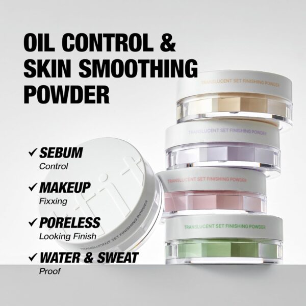 Pudră de Față Translucidă, tfit, Translucent Set Finishing Powder - Imagine 4
