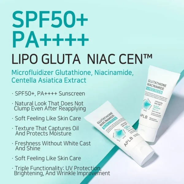APLB - Glutathione Niacinamide Sunscreen, 40ml - Imagine 5
