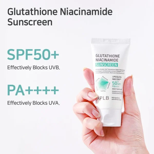 APLB - Glutathione Niacinamide Sunscreen, 40ml - Imagine 3