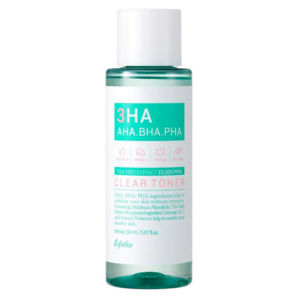 Toner facial cu 3 tipuri de acizi, 3HA Clear, esfolio, 150ml