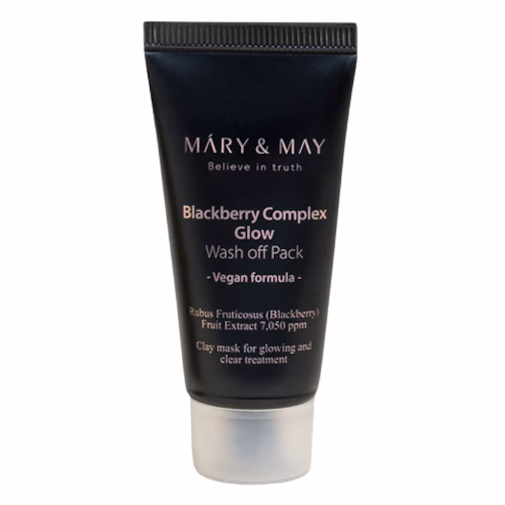 Masca de față vegană Blackberry Complex Glow Wash-Off, MARY&MAY, 30g