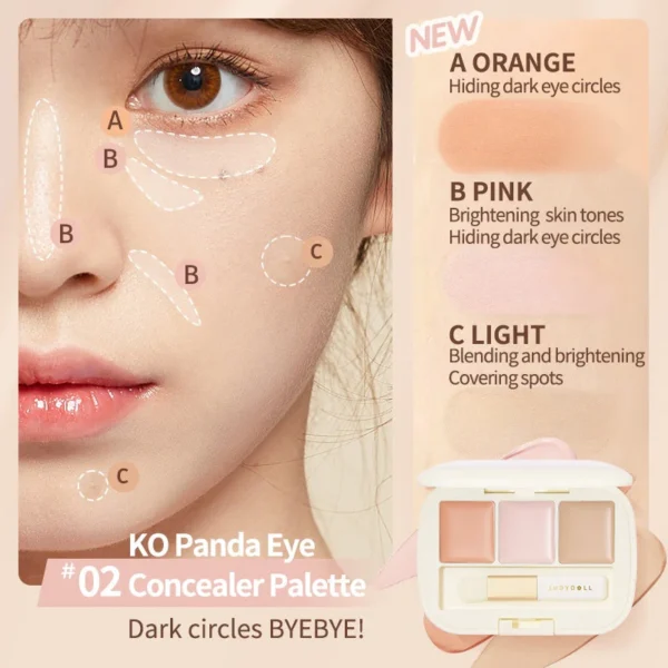 Paletă machiaj tip concealer cu trei nuanțe, Judydoll - Imagine 4