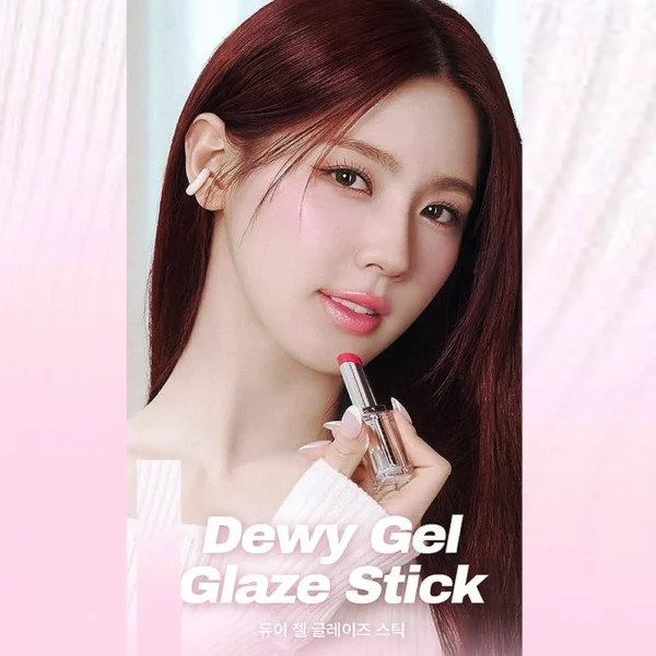 Luciu de buze gel cu efect de strălucire naturală, Dewy Gel Glaze Stick, WAKEMAKE - Imagine 2