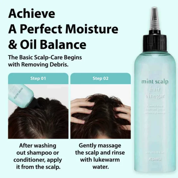 A'pieu - Mint Scalp Hair Vinegar, 200ml - Imagine 2