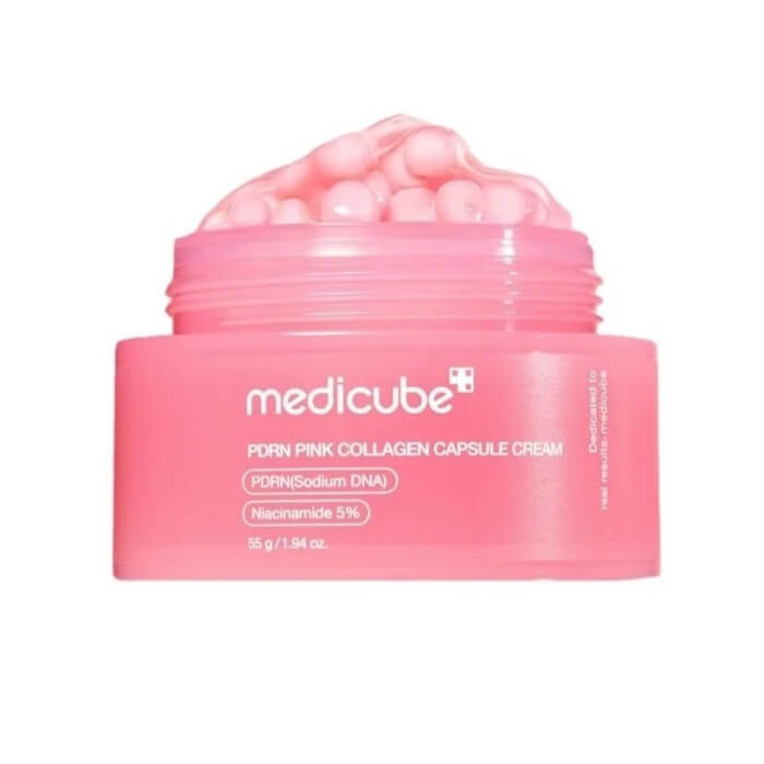 Crema cu capsule colagen, PDRN Pink Collagen Capsule, Medicube, 55g