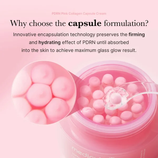 Medicube - Crema cu capsule colagen, PDRN Pink Collagen Capsule, 55g - Imagine 4