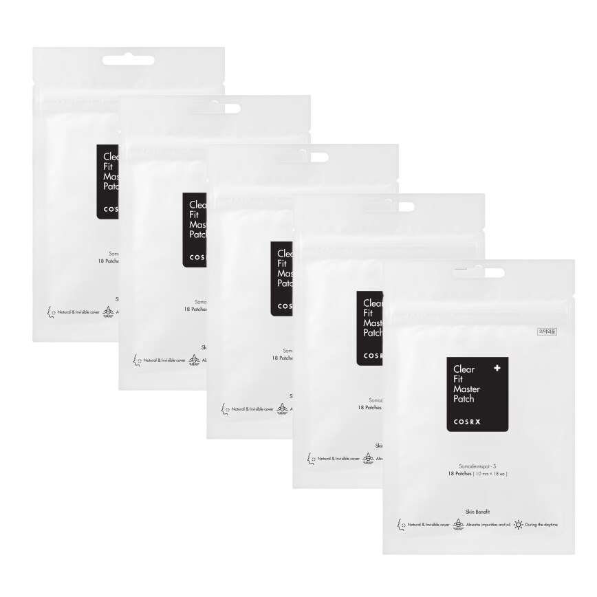 Set 5 pachete plasturi pentru cosuri COSRX Clear Fit Master Patch, 90 buc