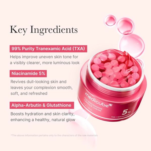 Medicube - Crema de fata iluminatoare anti-pete, TXA Niacinamide Capsule, 55g - Imagine 3