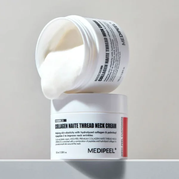Cremă cu peptide pentru gât și decolteu, Collagen Naite Thread Neck Cream Premium 3.0, Medi-Peel, 100ml - Imagine 3