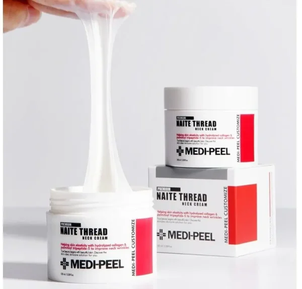 Cremă cu peptide pentru gât și decolteu, Collagen Naite Thread Neck Cream Premium 3.0, Medi-Peel, 100ml - Imagine 5