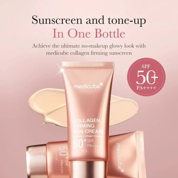 Medicube - Crema protectie solara, Collagen Firming Sun Cream 50+SPF PA++++ 50ml - Imagine 3