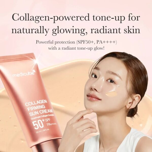 Medicube - Crema protectie solara, Collagen Firming Sun Cream 50+SPF PA++++ 50ml - Imagine 2
