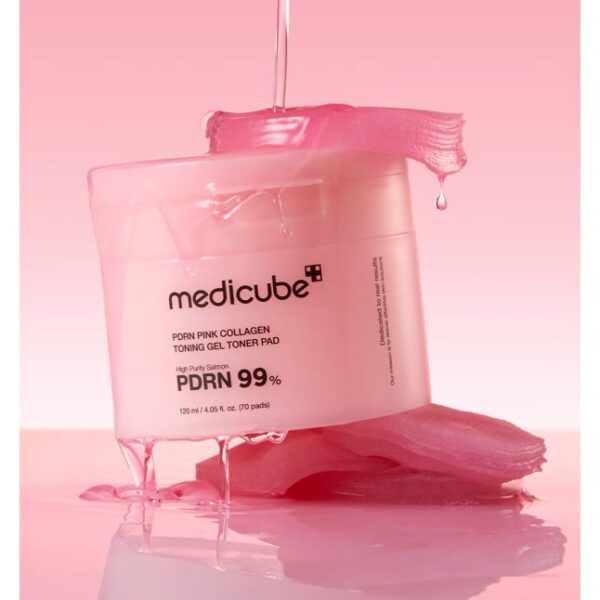 Medicube – PDRN Pink Collagen Toning Gel Toner Pad, 120ml (70pcs) - Imagine 2