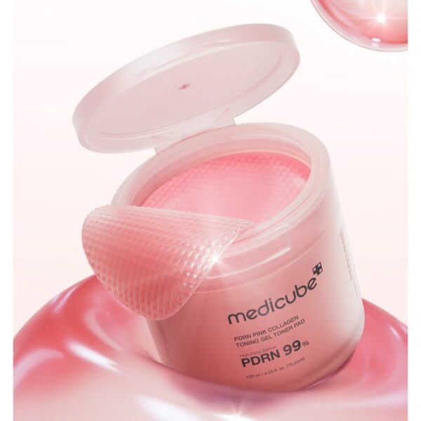 Medicube – PDRN Pink Collagen Toning Gel Toner Pad, 120ml (70pcs) - Imagine 4