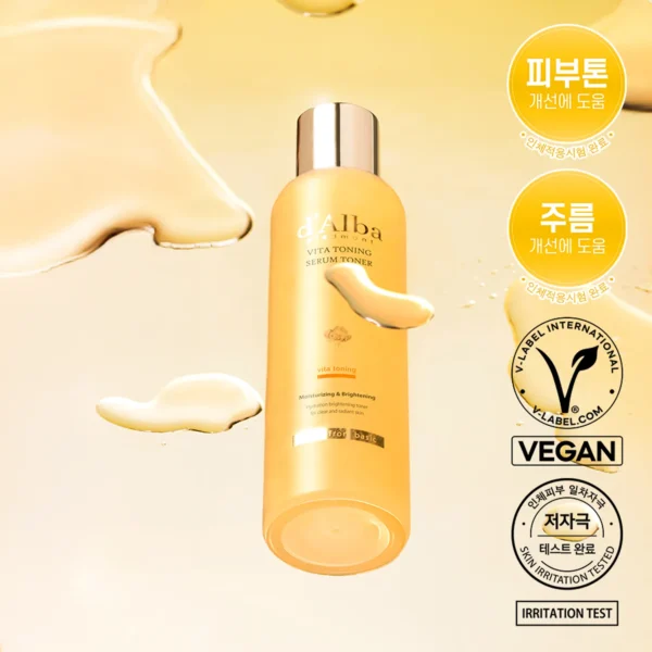 Toner pentru stralucire si tonifiere, Vita toning serum toner, d’alba, 180ml - Imagine 3