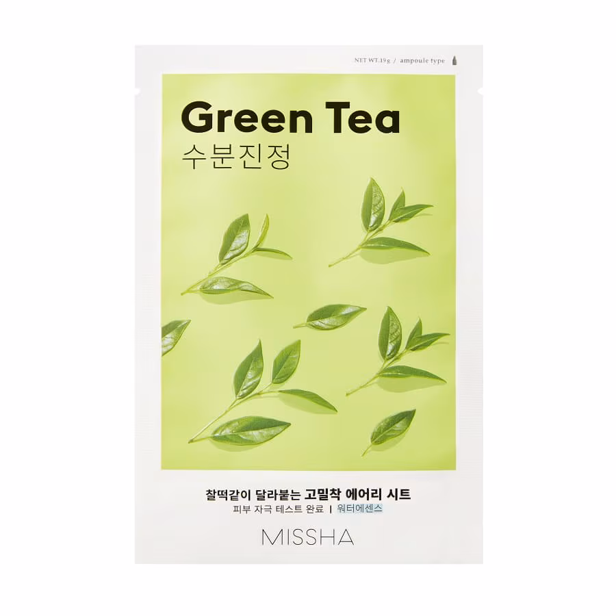 Masca faciala cu ceai verde, Airy Fit Sheet Mask, Missha, 19g