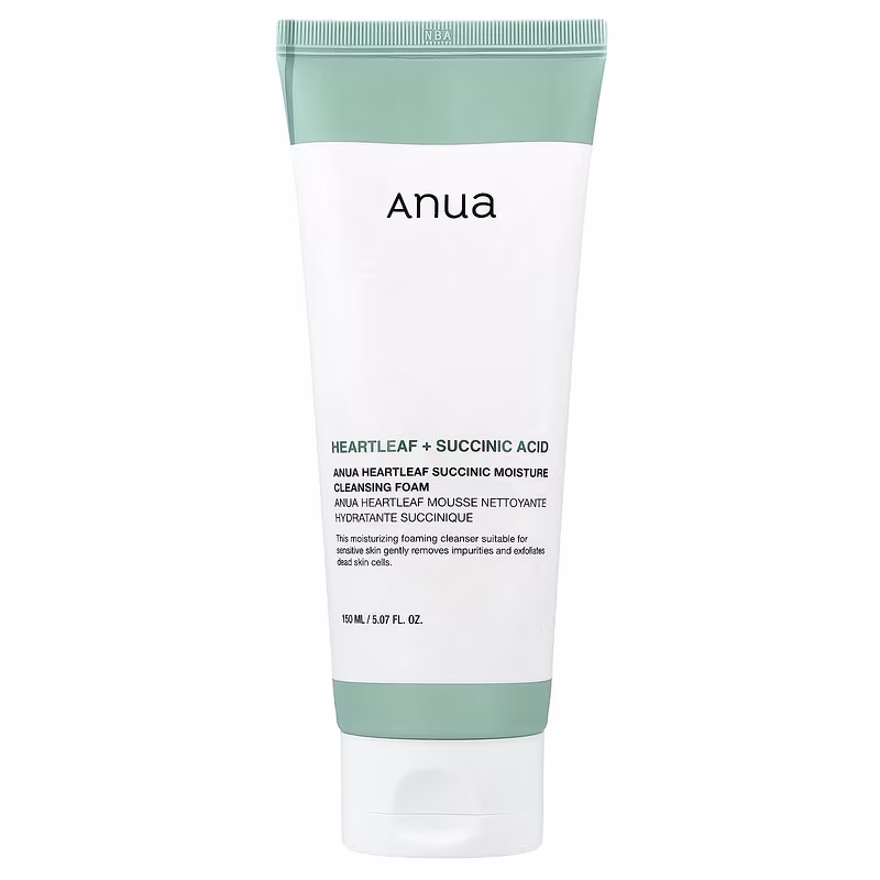 Spuma de curatare, Heartleaf Succinic Moisture Cleansing Foam, Anua, 150ml