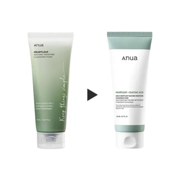 Spuma de curatare, Heartleaf Succinic Moisture Cleansing Foam, Anua, 150ml - Imagine 2