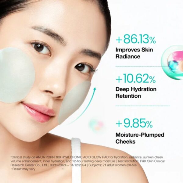 Anua – PDRN 100 Hyaluronic Acid Glow Pad, 60pcs - Imagine 5