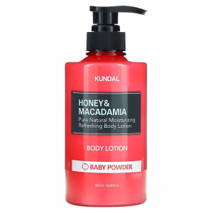 KUNDAL – Honey & Macadamia Pure Body Lotion, Baby Powder, 500ml