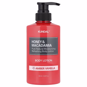 KUNDAL – Honey & Macadamia Pure Body Lotion, Amber Vanilla, 500ml