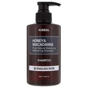 KUNDAL – Honey & Macadamia Nature Shampoo, English Rose, 500ml