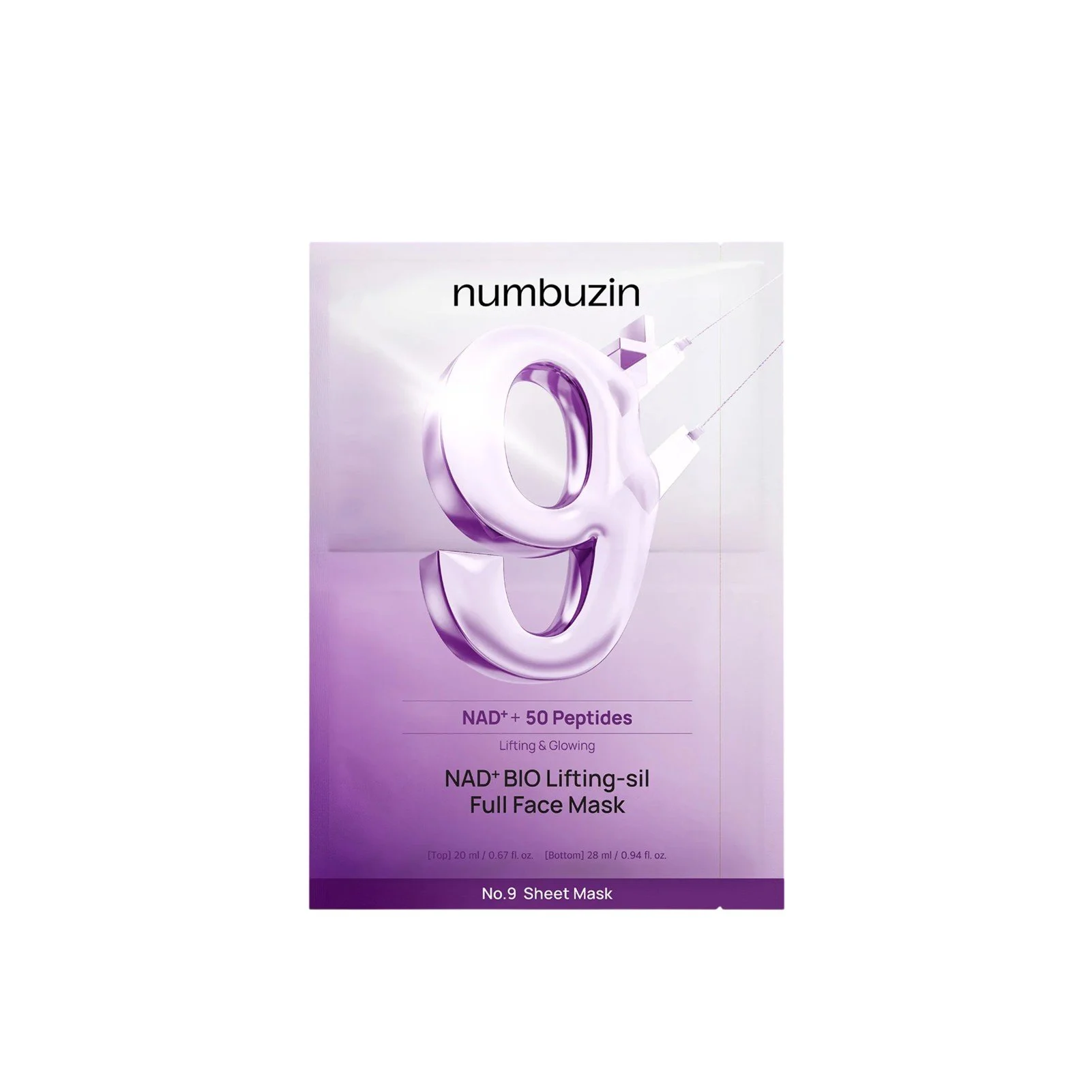 Numbuzin - No.9 NAD+ Bio Lifting-sil Full Face Mask, 28ml, 1 piece
