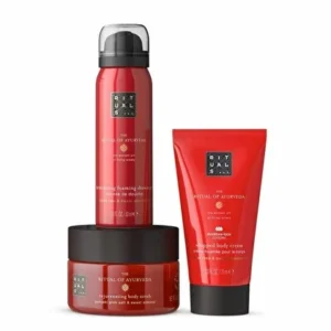 Rituals – The Ritual Of Ayurveda Body Scrub 125ml + Body Cream 70ml + Foaming Shower Gel 50ml