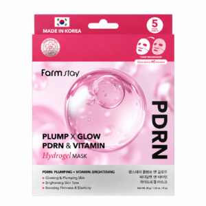 Farmstay – Plump x Glow PDRN and Vitamin Hydrogel Mask, 5 sheets