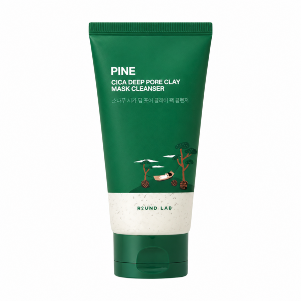Round-Lab-Pine-Cica-Deep-Pore-Clay-Mask-Cleanser-150ml Round Lab – Pine Cica Deep Pore Clay Mask Cleanser, 150ml - Imagine 1