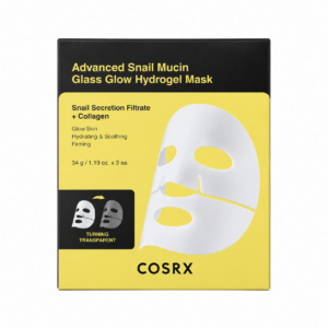 COSRX – Advanced Snail Mucin Glass Glow Hydrogel Mask, 3 sheets